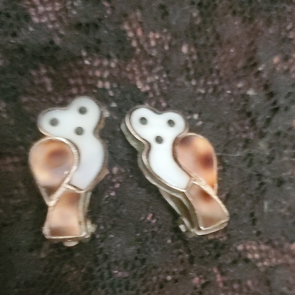 Vintage Owl Clip-On Earrings AG877